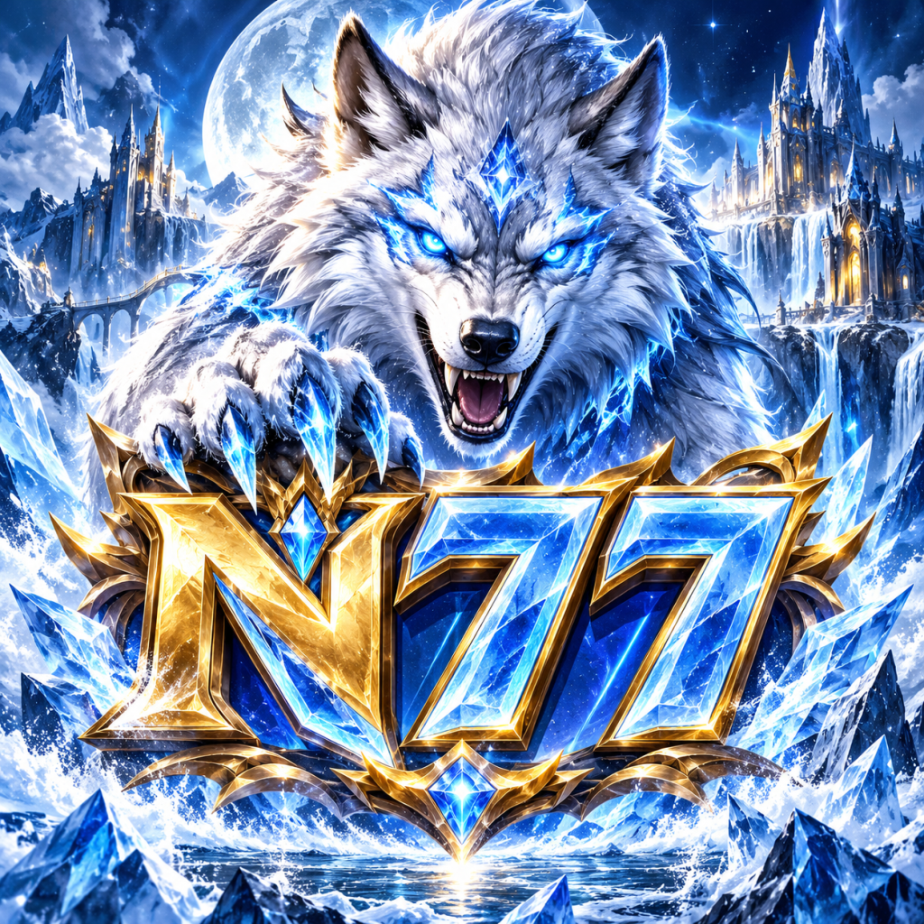 N77 Ice Wolf with blue crystal logo.